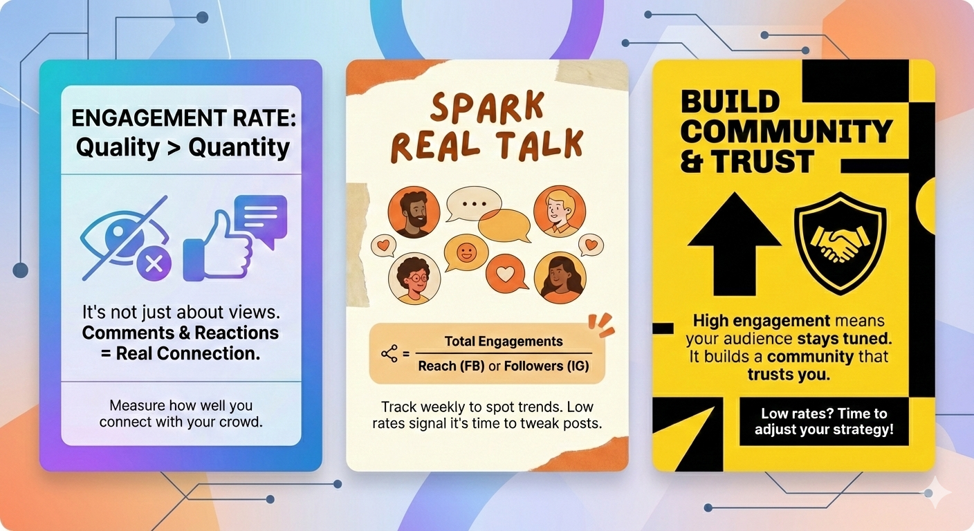 Engagement rate and community building.
