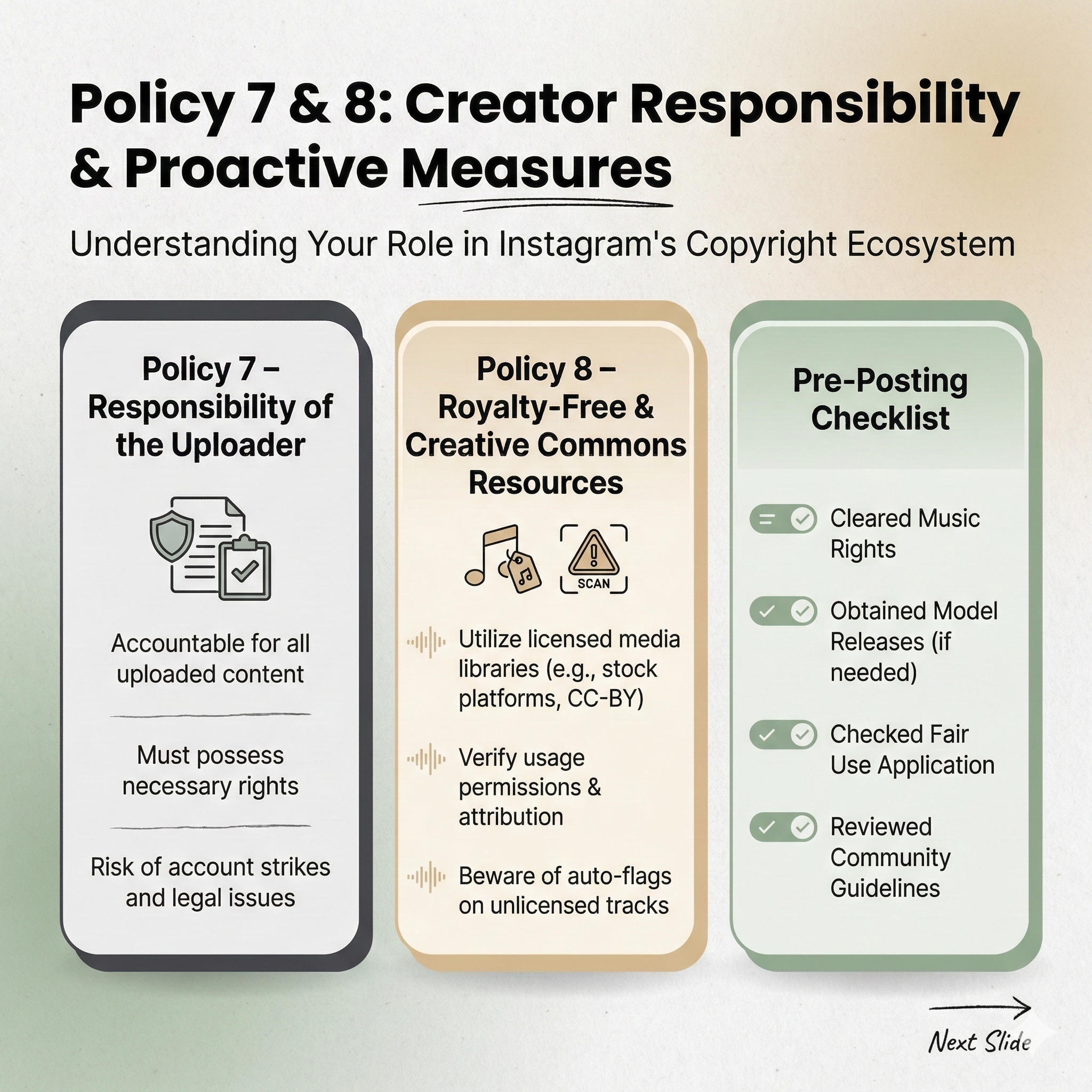 creator responsibility and pproactive measures